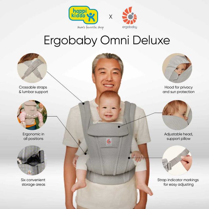 Ergobaby Omni Deluxe ергономична раница нова mesh