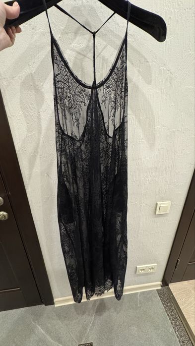 Сарафан из кружева черный