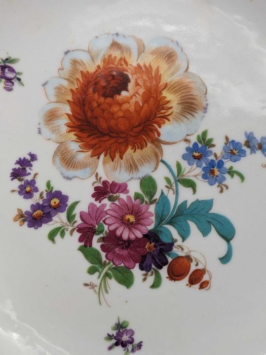 Schaubach Kunst блюдо тарелка золото Германия цветы раритет.