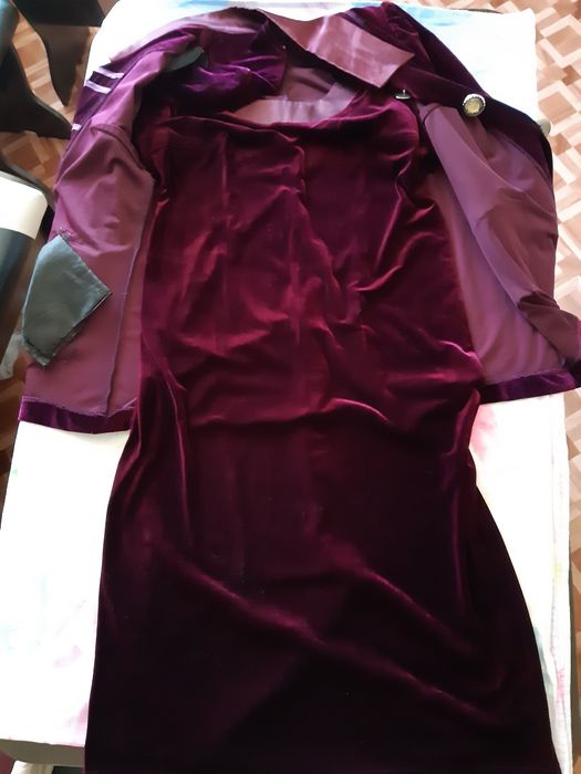 Платье двойка из велюра