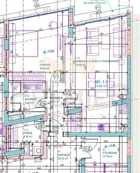 2-стаен в Бургас-Лазур площ 96 цена 291946