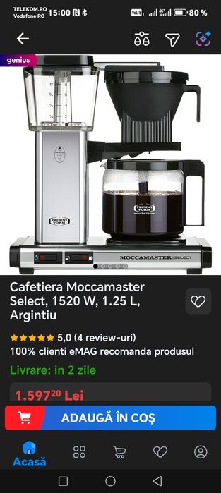 Vând cafetiera MoccaMasster