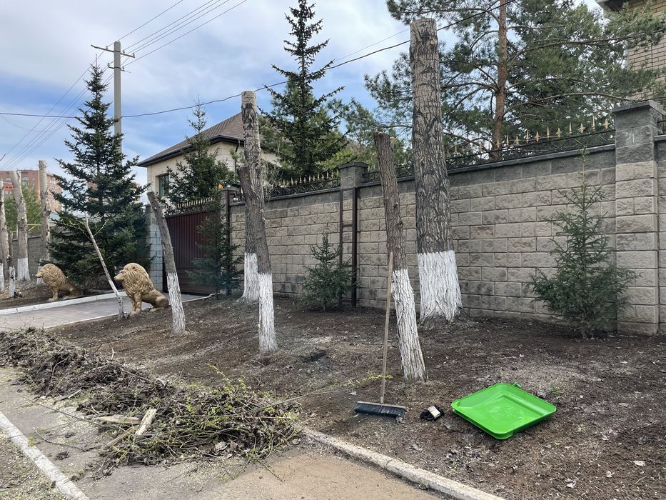 Спил деревьев обслужование территории.