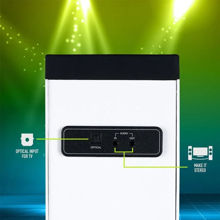 NGS SKY CHARM, Домашна аудио микросистема, Бял, 50 W, FM, LED
