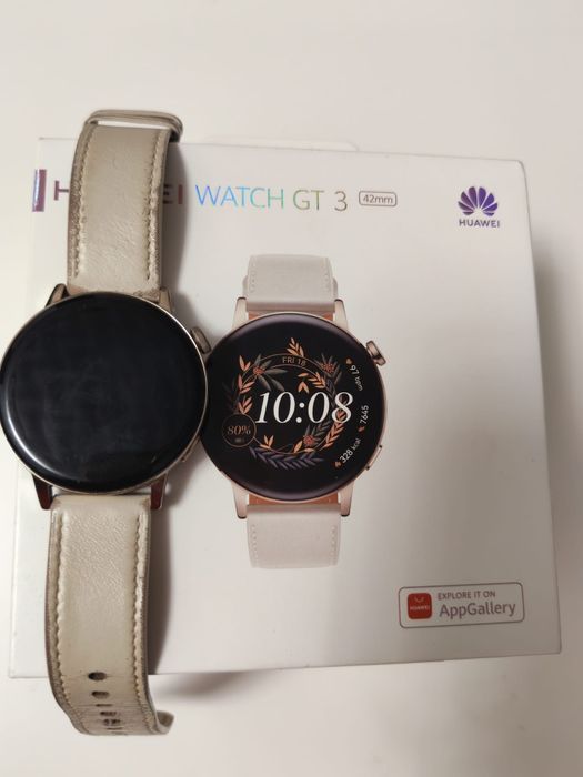 Huawei Watch GT 3, 42 mm, damă, auriu, cu curea din piele