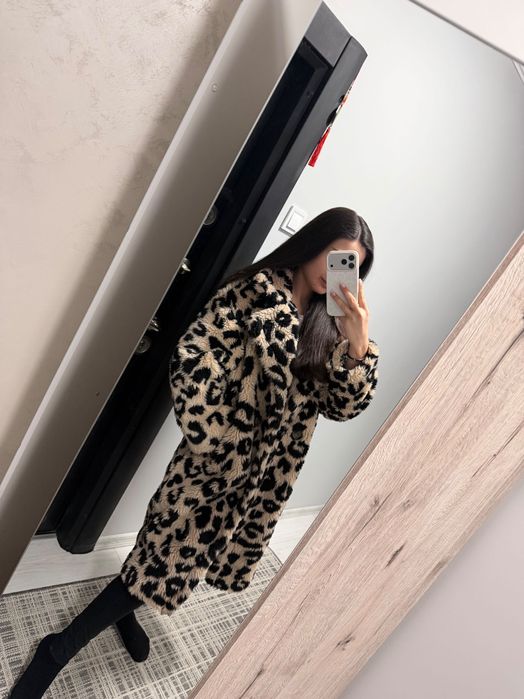 Дамско леопардово палто