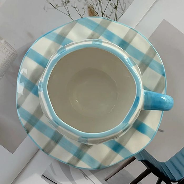 Vand set cană cu farfurie retro 250 ml