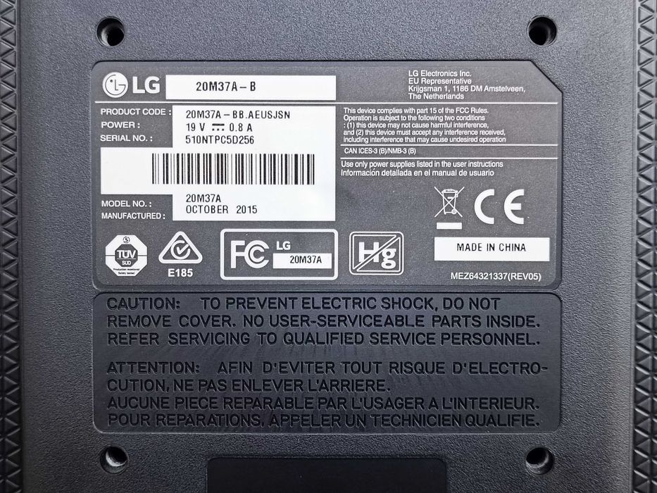 LCD монитор LG 20M37A-B