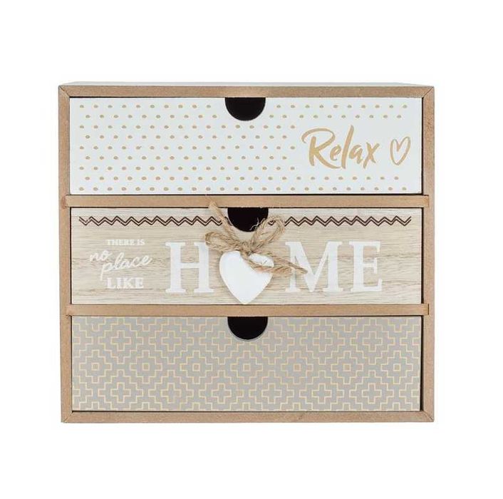 Декоративна кутия Mercado Trade, 3 чекмеджета, Дърво, Различни модели