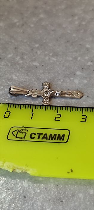 Серебряный крестик не родированный