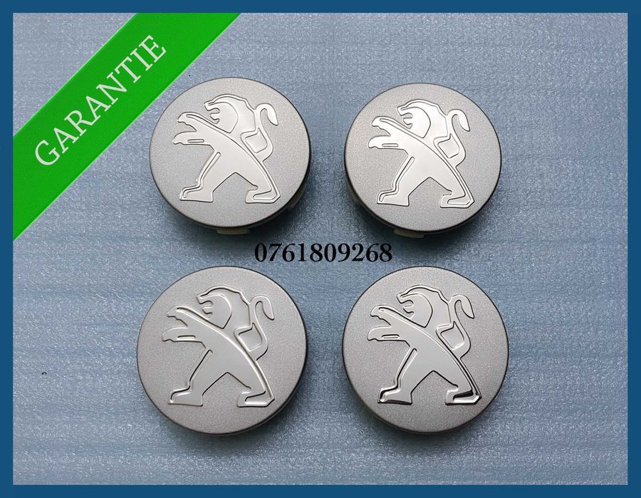 Set 4 capace gri 60mm jante aliaj Peugeot