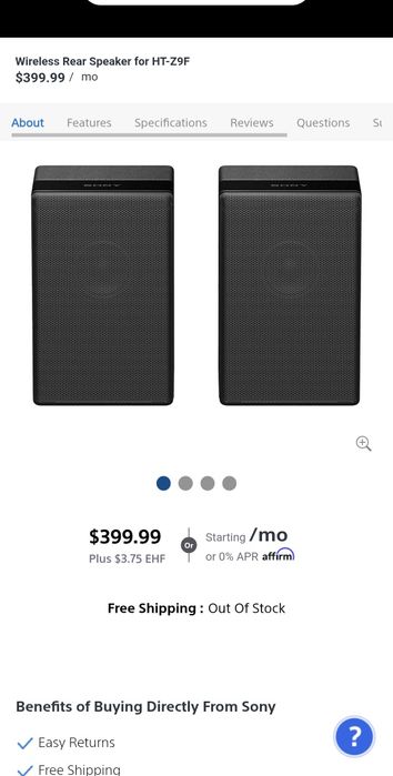 Soundbar Sony ZF9 series със съраунд колони SA-Z9R