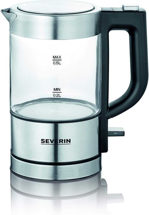 Чайник Severin WK3472, 0.5л, 1100W, Скрит нагревател, Дисплей за ниво