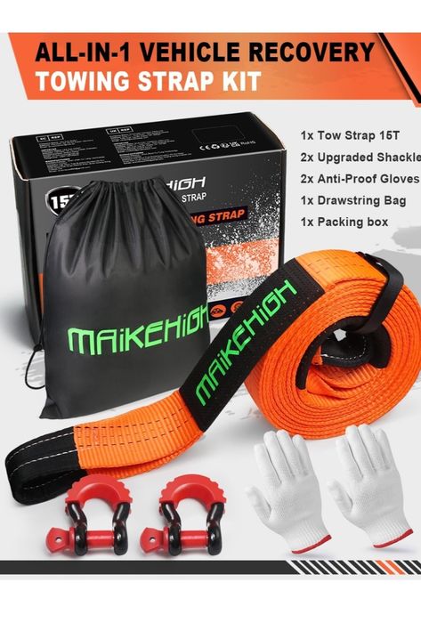 Sufă Tractare Chingă 3 M, 4 cm Lată 1 Tonă Complet cu sistemul Metalic