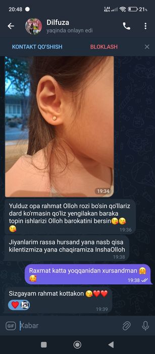 100% ishonchli Quloq Burun teshamiz