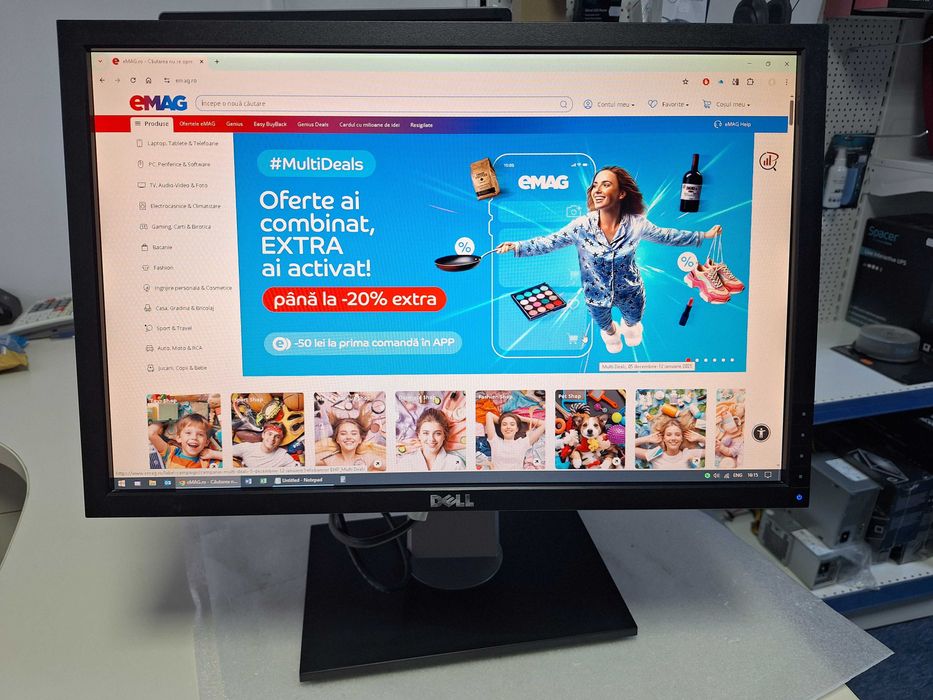 Monitor Dell P2210 22" LCD, VGA, DVI, DisplayPort, USB