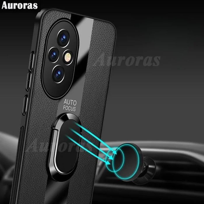 Honor 200 / 90 Lite / PORSCHE Кожен кейс гръб с магнитен пръстен
