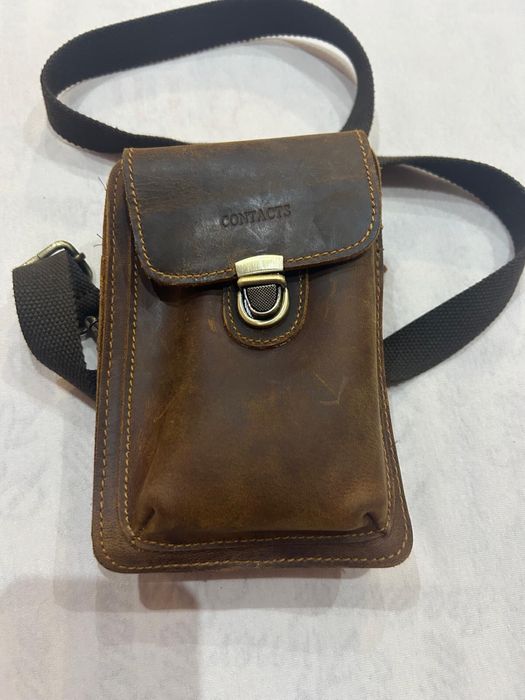 естествена кожа мъжка чанта