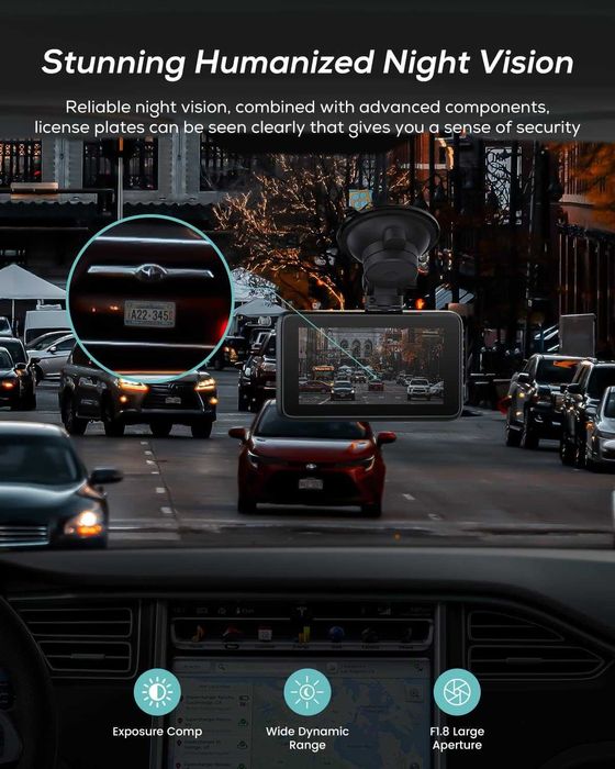 Предна камера iZEEKER 4K Dash Cam, 2160P, 32GB карта, WDR 400