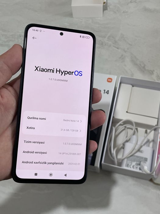 Resmi Note 14 8/128 GB ideal full kamplekt srochna sotladi