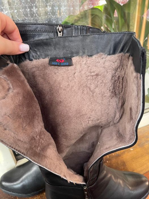 Зимние сапоги кожаные