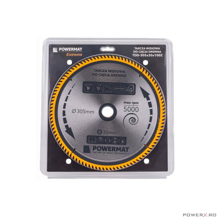 Disc circular pentru lemn, 305 x 30, 100 dinti, vidia, Powermat