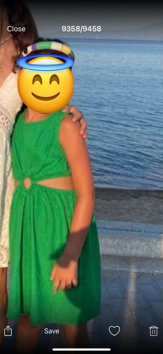 Детска зелена рокля Koton