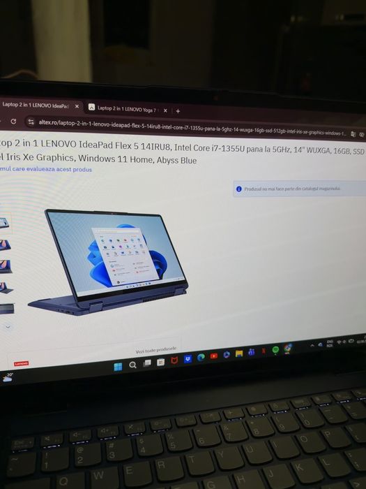 Laptop 2 in 1 Lenovo 14 inch 17-1355U 16GB 512GB touch screen bluemarin