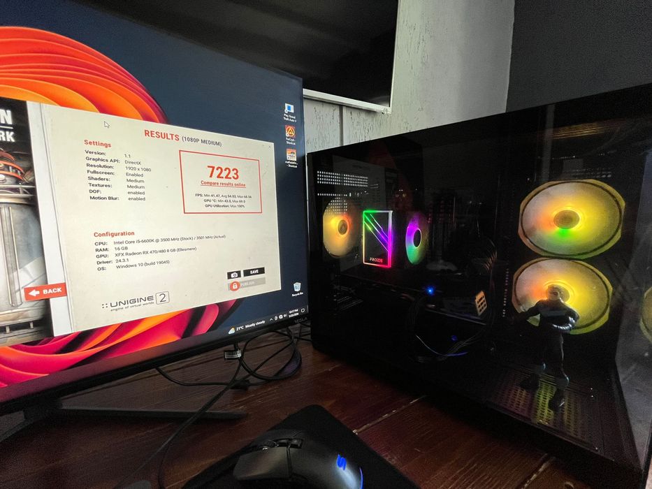 Unitate pc Gaming i5 1080p 16gb ram M2 Nvme hdd video Amd  8gb