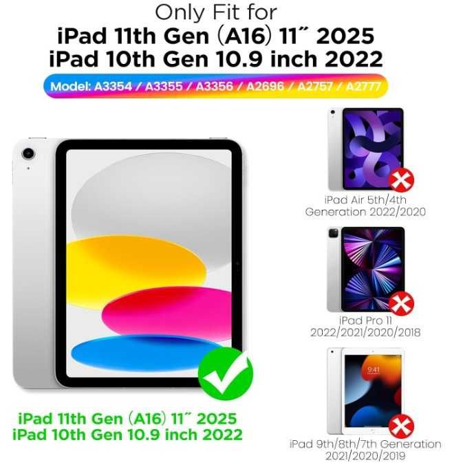 Husa SEYMAC noua, iPad A16 11thGen2025 si 10thGen10.9inch2022