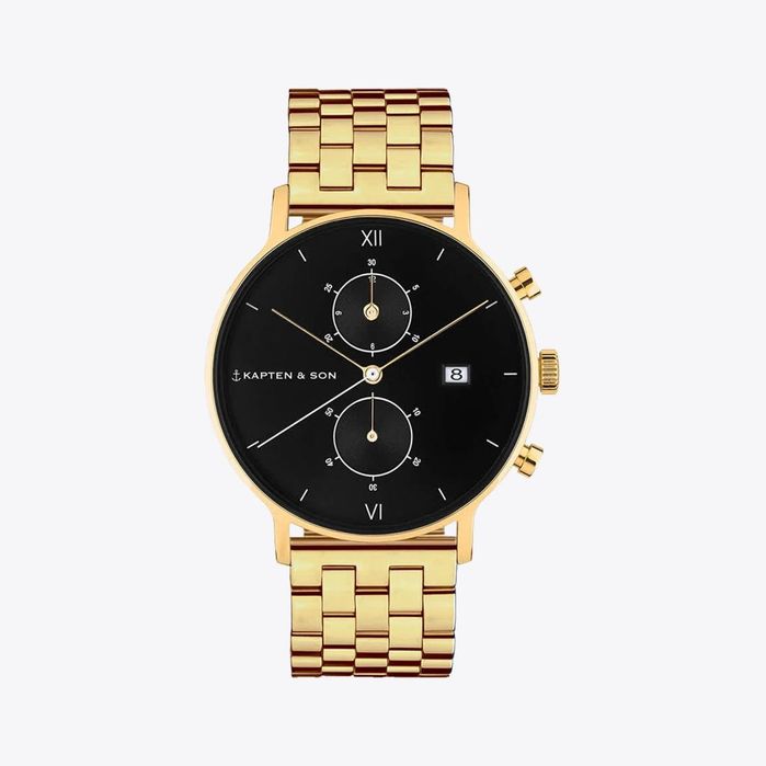 Ceas Kapten&Son Chrono Gold Black Steel -N-