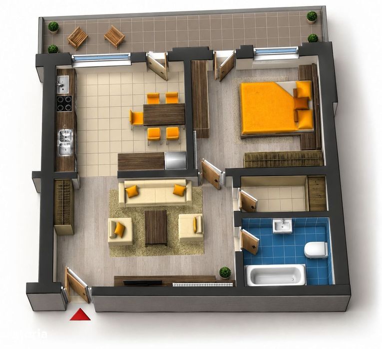 Apartament 3 camere de vânzare – Pârneava