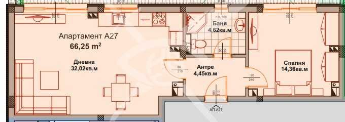 Продава се Двустаен апартамент в Айтос - 66 кв.м за 1005 €/кв.м - Снимка #1
