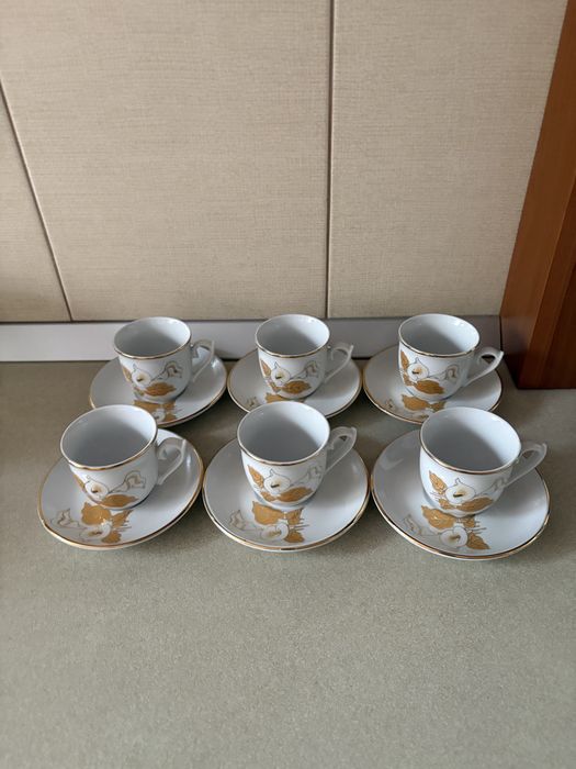 Vand set cesti cafea portelan Apulum Alba Iulian