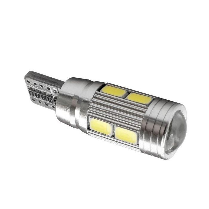 комплект от 2 броя лед крушки за габарит т10 w5w led 10 smd canbus ...