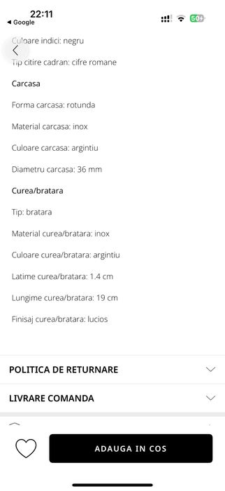 Ceas Fossil Jacqueline