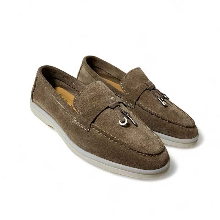 Дизайнерски дамски мокасини в черен естествен велур