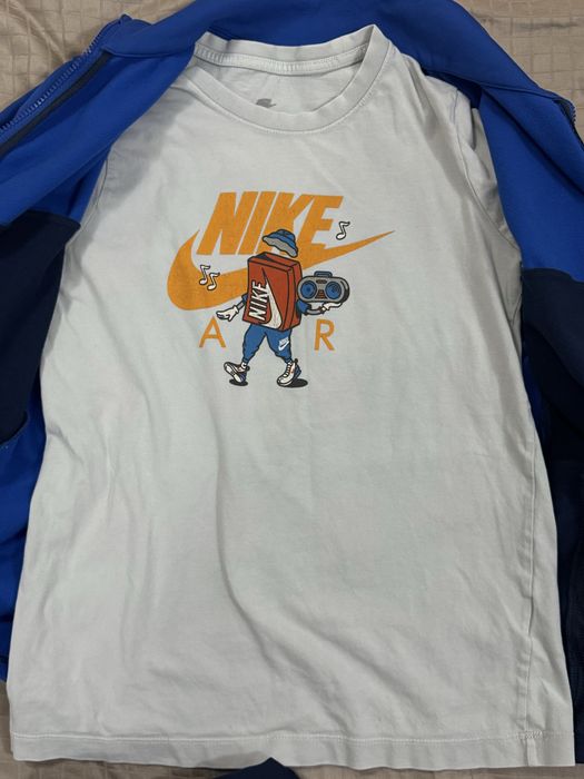 Nike (Найк) син юношески анцуг + тениска, спортен сет за момче 160-168 см