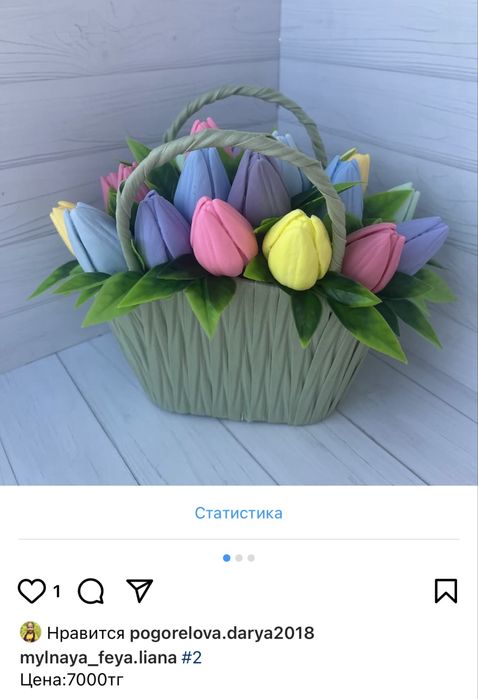 Мыльный букет из тюльпанов