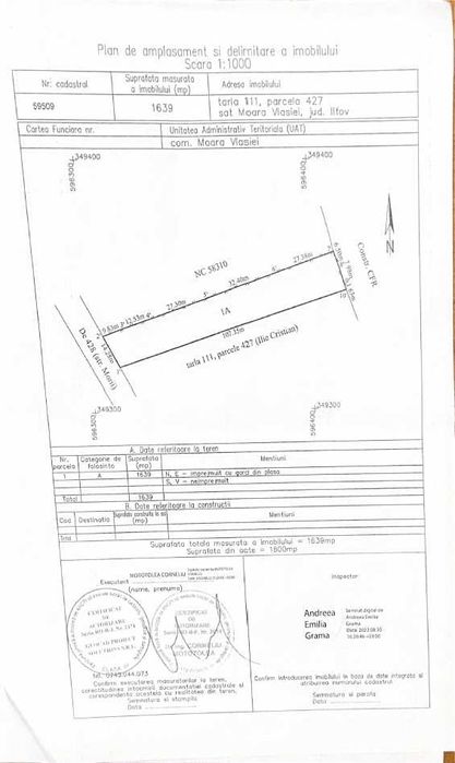 Vand Teren intravilan 1639mp