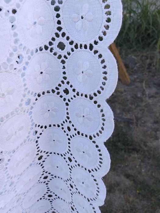 Памучно покривало с рязана и машинна бродерия  180 х 190 см