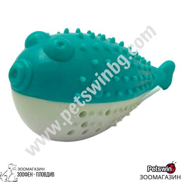 Играчка за Коте под формата на Риба- Четка за Зъби- 12см/5см/6см- Синя