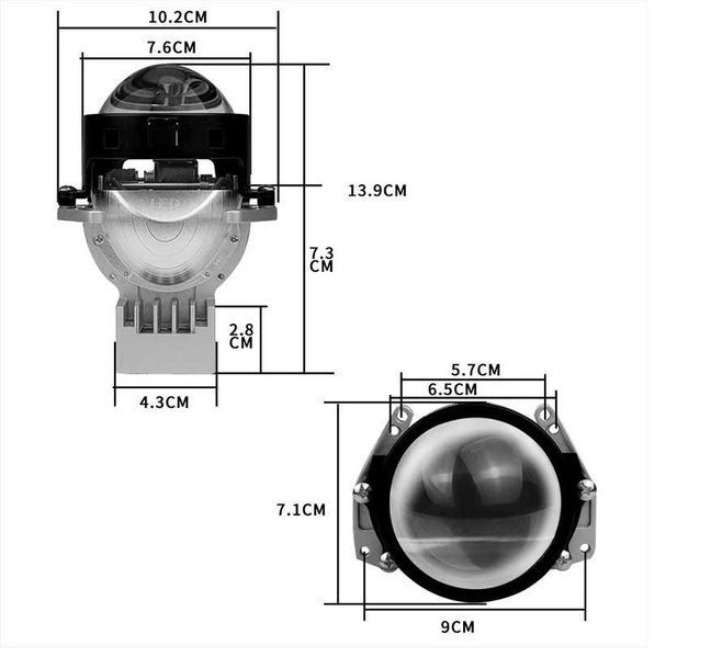Bi-LED лупи за вграждане ,3 инча, 120W, 2бр