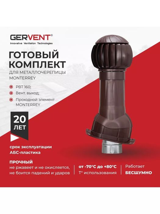 Турбодефлекторы Gervent на металлочерепицу
