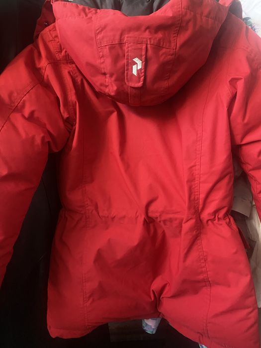 Уникално червено топло яке/ парка гъши пух Peak performans