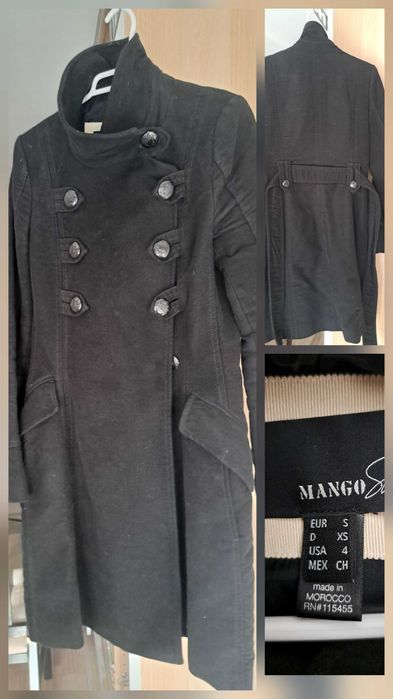 Черно палто mango