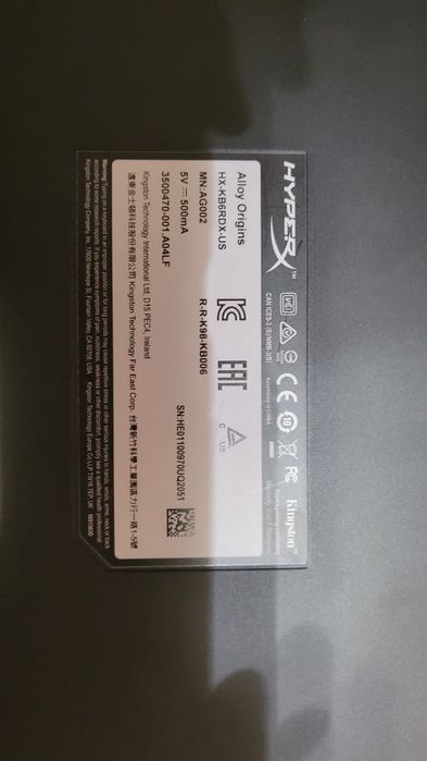 Tastatura Hyper X Alloy Origins Red Switch