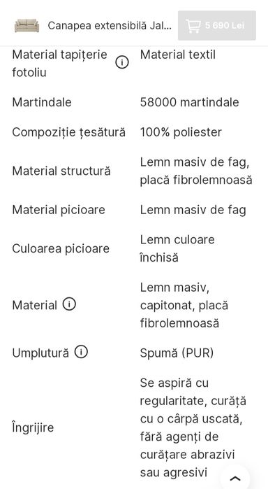 canapea cu pat si saltea