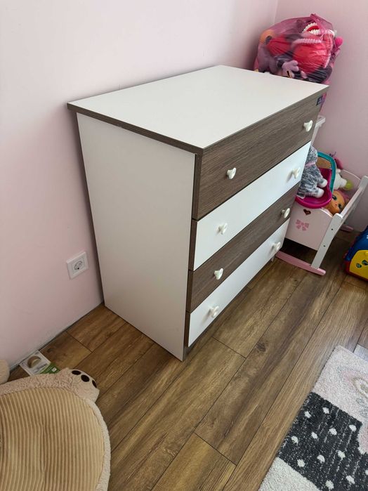 Детско легло-люлка - Lorelli - Matrix new 60x120, с матрак и Скрин Dresser New