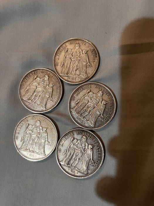 Moneda argint 10 franci francs Hercule